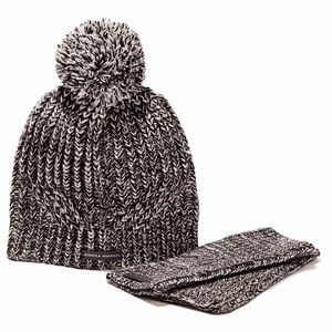 NWT Rebecca Minkoff Womens Marled Set Beanie Armwarmers Black